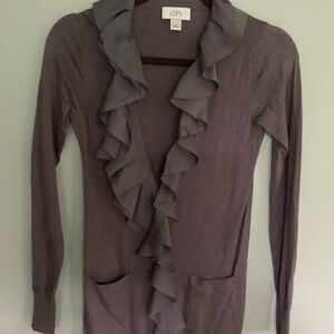 LOFT Women's Lilac Ruffle Sweater